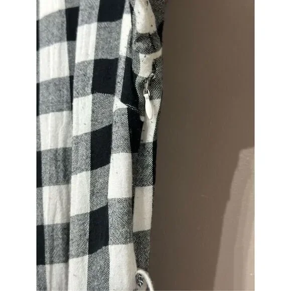 NWOT Jessakae Black & White Plaid Picnic Waist Tie Mini Dress Women's Small - Picture 4 of 13